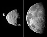 Sammenligning af Mars's måner med Jordens måne
