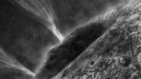 jets fra overfladen af en komet