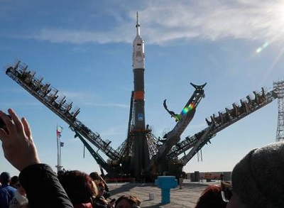 Soyuz fregat raketten klar til opsendelse på Roscosmos rumhavnen